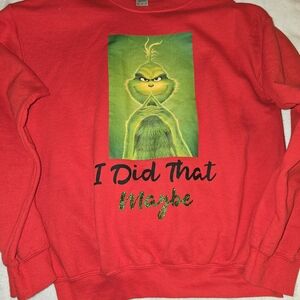 Gildan Red Grinch Crewneck Sweater